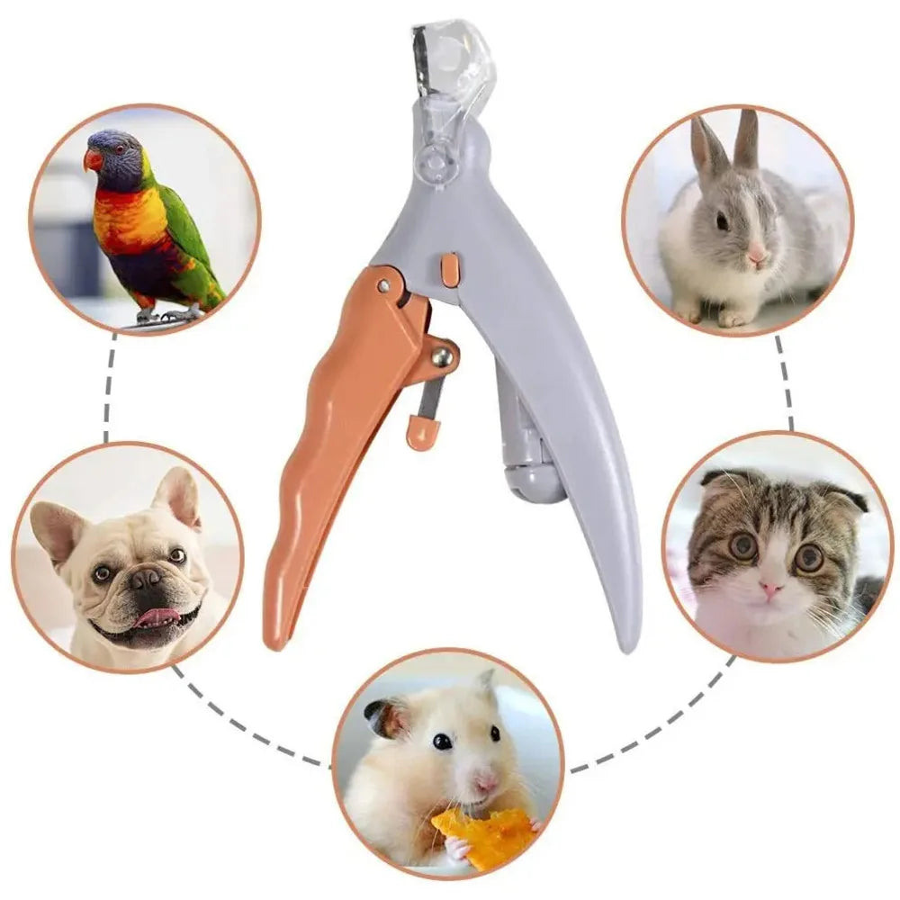 Pet Nail Clipper with LED Light and Magnifier – Safe Trimming Tool for Small Medium Large Dogs Cats, Professional Home Grooming Kit