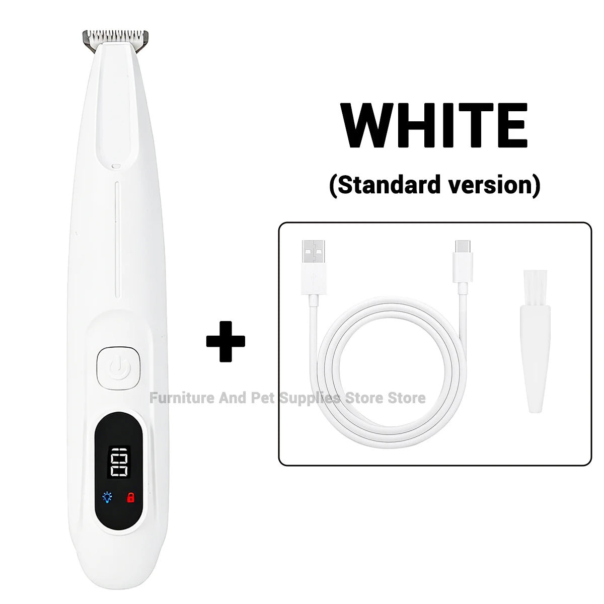 Pet Dog Electric Beauty Trimmer Waterproof Pet Foot Hair LED/UV Light Trimmer Low Noise Cat Dog Face Foot Ear Hip Claw Shaver
