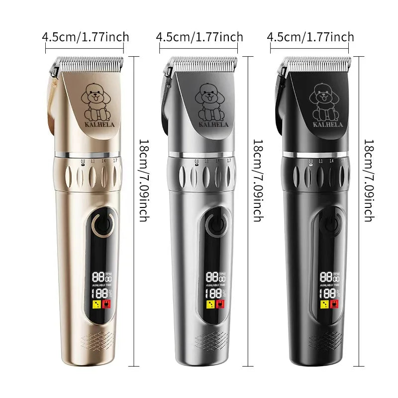 Professional Pet Grooming Kit | Rechargeable Electric Dog and Cat Hair Trimmer Set with Scissors and Nail Clipper, Quiet Rechargeable Pet Hair Grooming Kit | Pet Dog Grooming Set with LED Display and Nail Clippers