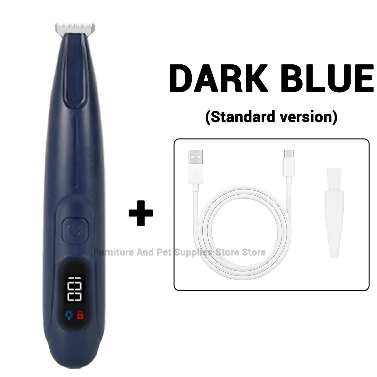 Pet Dog Electric Beauty Trimmer Waterproof Pet Foot Hair LED/UV Light Trimmer Low Noise Cat Dog Face Foot Ear Hip Claw Shaver